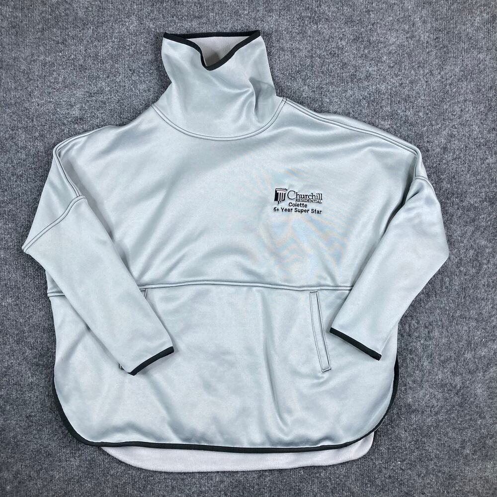The North Face‎ Pullover Womens Size L Gray Fleece Quarter Zip Churchill Logo